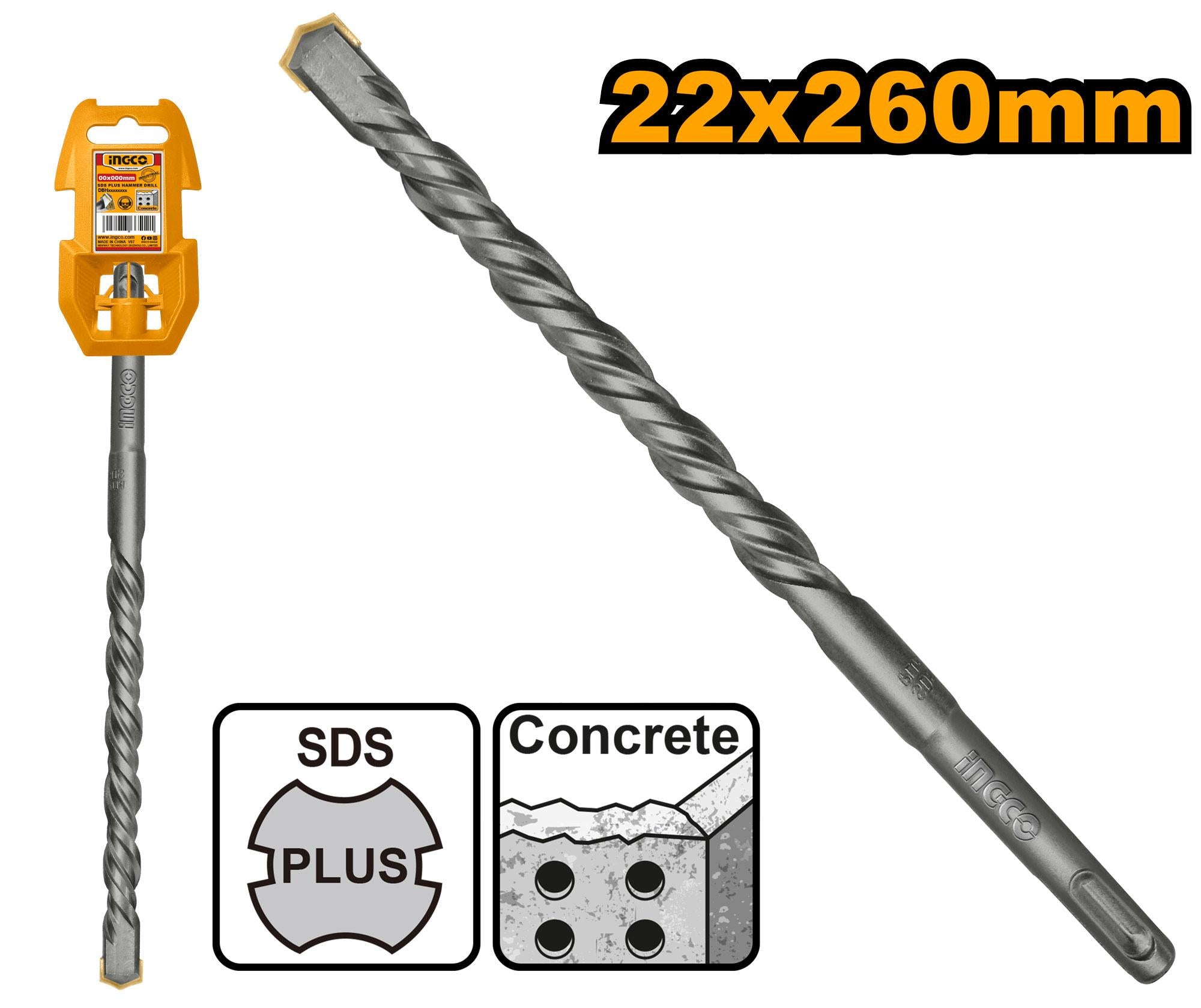 Ingco 16 X 260mm SDS Plus Hammer Drill Bit | DBH1211603 Ingco